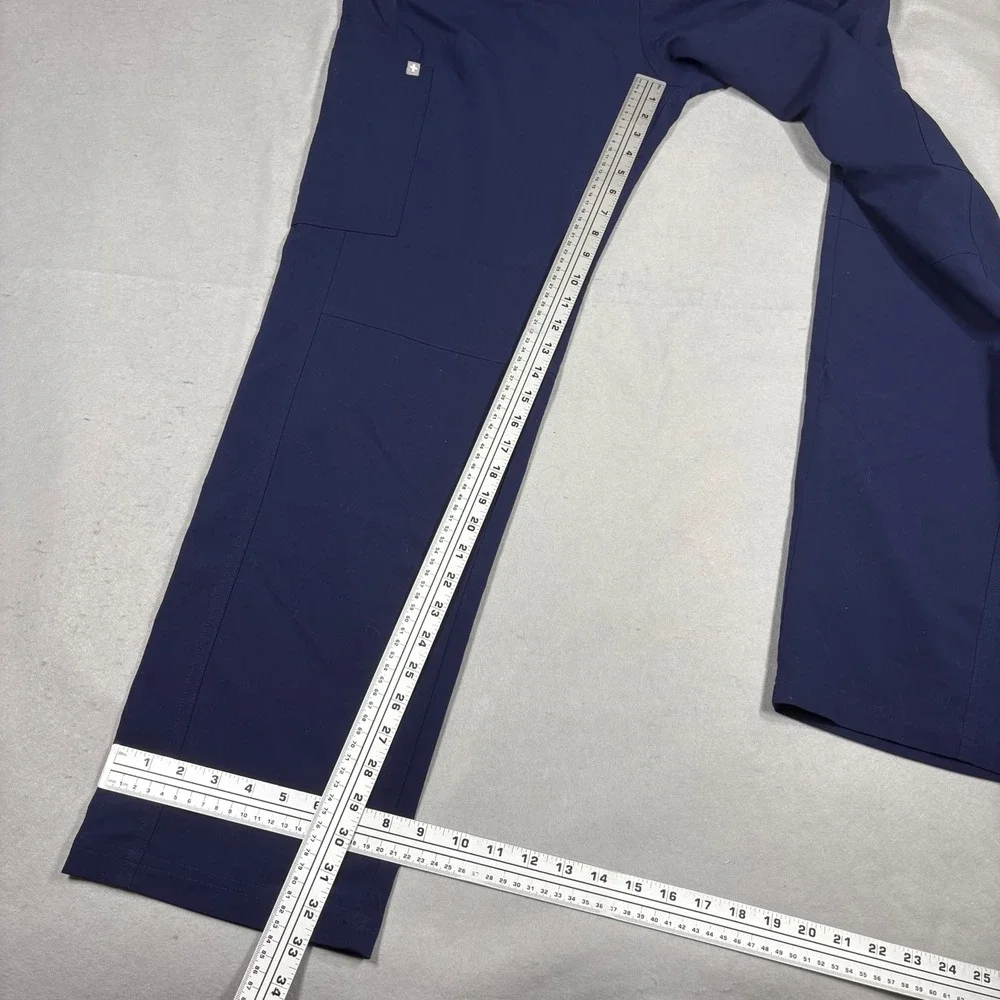 FIGS Technical Collection Men XL Navy Blue Cargo Scrub Pants T2001 Drawstring